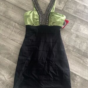 Y2k Sequin Embellished Mini Dress Halter Neckline new